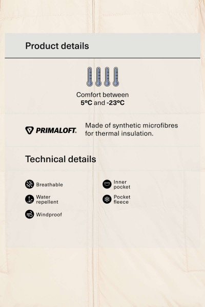Su geçirmez Primaloft® dolgulu midi ceket Su geçirmez Primaloft® dolgulu midi ceket
