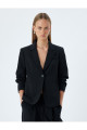 Klasik Blazer Ceket 3/4 Kol Kruvaze Cepli Regular Fit Klasik Blazer Ceket 3/4 Kol Kruvaze Cepli Regular Fit