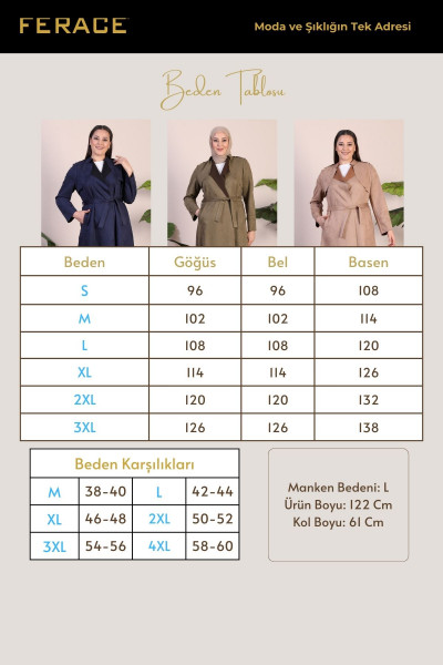 Vizon Kadin Buyuk Beden Tesettur Süet Trenc Belden Kuşaklı Tesettur Süet Trenckot Vizon Kadin Buyuk Beden Tesettur Süet Trenc Belden Kuşaklı Tesettur Süet Trenckot