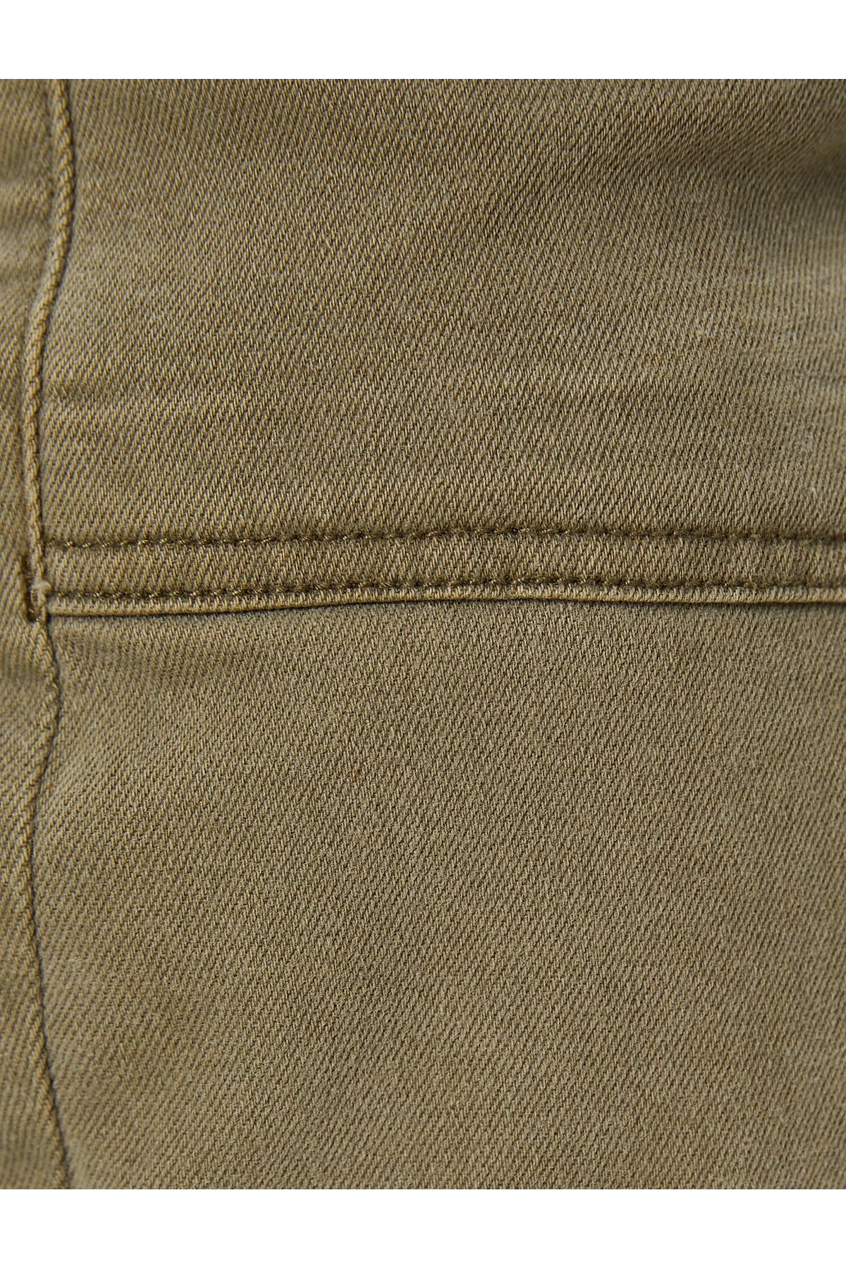 Kargo Pantolon Gabardin Kumaş Düz Paça Soluk Efektli Pamuklu Kargo Pantolon Gabardin Kumaş Düz Paça Soluk Efektli Pamuklu