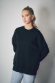 Basic Bisiklet Yaka Oversize Sweatshirt