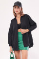 Kadın Siyah Oversize Uzun Basic Gömlek ARM-22Y001118 Kadın Siyah Oversize Uzun Basic Gömlek ARM-22Y001118