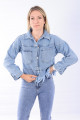 KADIN SAÇAK DEYAT CROP DEMİM KOT CEKET KADIN SAÇAK DEYAT CROP DEMİM KOT CEKET