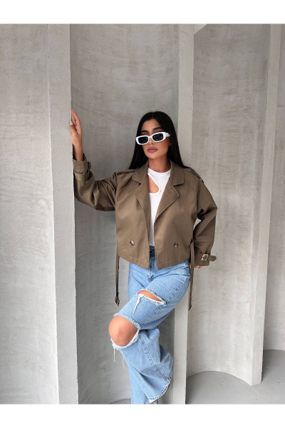 Su Geçirmez Oversize Kısa Trençkot Su Geçirmez Oversize Kısa Trençkot