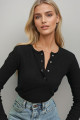 Kadın Siyah Çıtçıtlı Kaşkorse Bluz MDS-345-BLZ Kadın Siyah Çıtçıtlı Kaşkorse Bluz MDS-345-BLZ