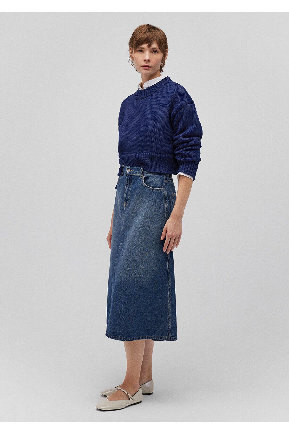 Midi Denim Etek 1310566-82052 Midi Denim Etek 1310566-82052