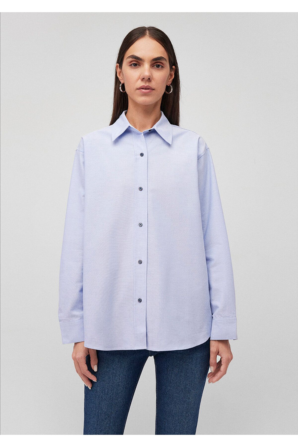 Pamuklu Oxford Gömlek Oversize / Geniş Kesim 1210970-82324 Pamuklu Oxford Gömlek Oversize / Geniş Kesim 1210970-82324