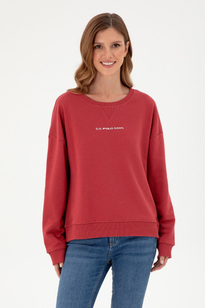 Kadın Vişne Bisiklet Yaka Sweatshirt 50296945-vr223 Kadın Vişne Bisiklet Yaka Sweatshirt 50296945-vr223