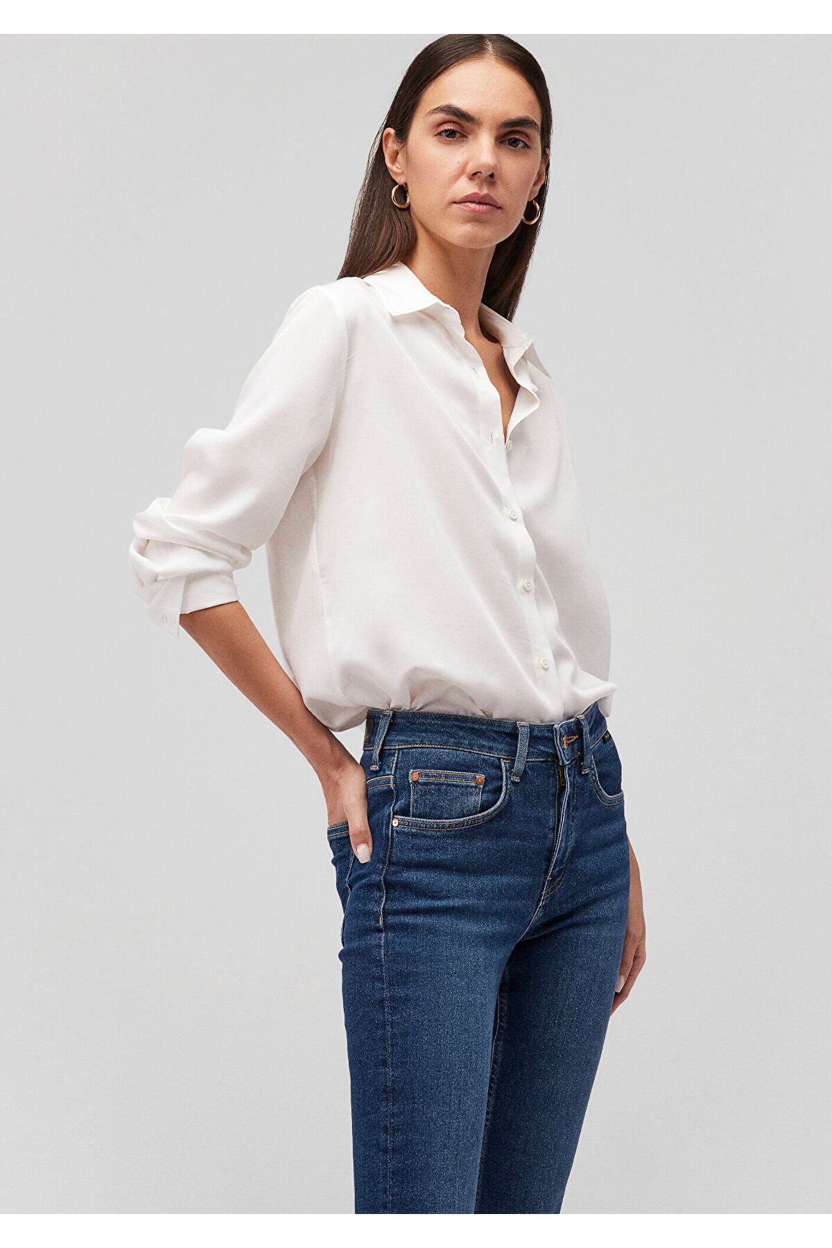 Lux Touch Tencel Tm Beyaz Lyocell Gömlek Regular Fit / Normal Kesim 1210890-70057 Lux Touch Tencel Tm Beyaz Lyocell Gömlek Regular Fit / Normal Kesim 1210890-70057