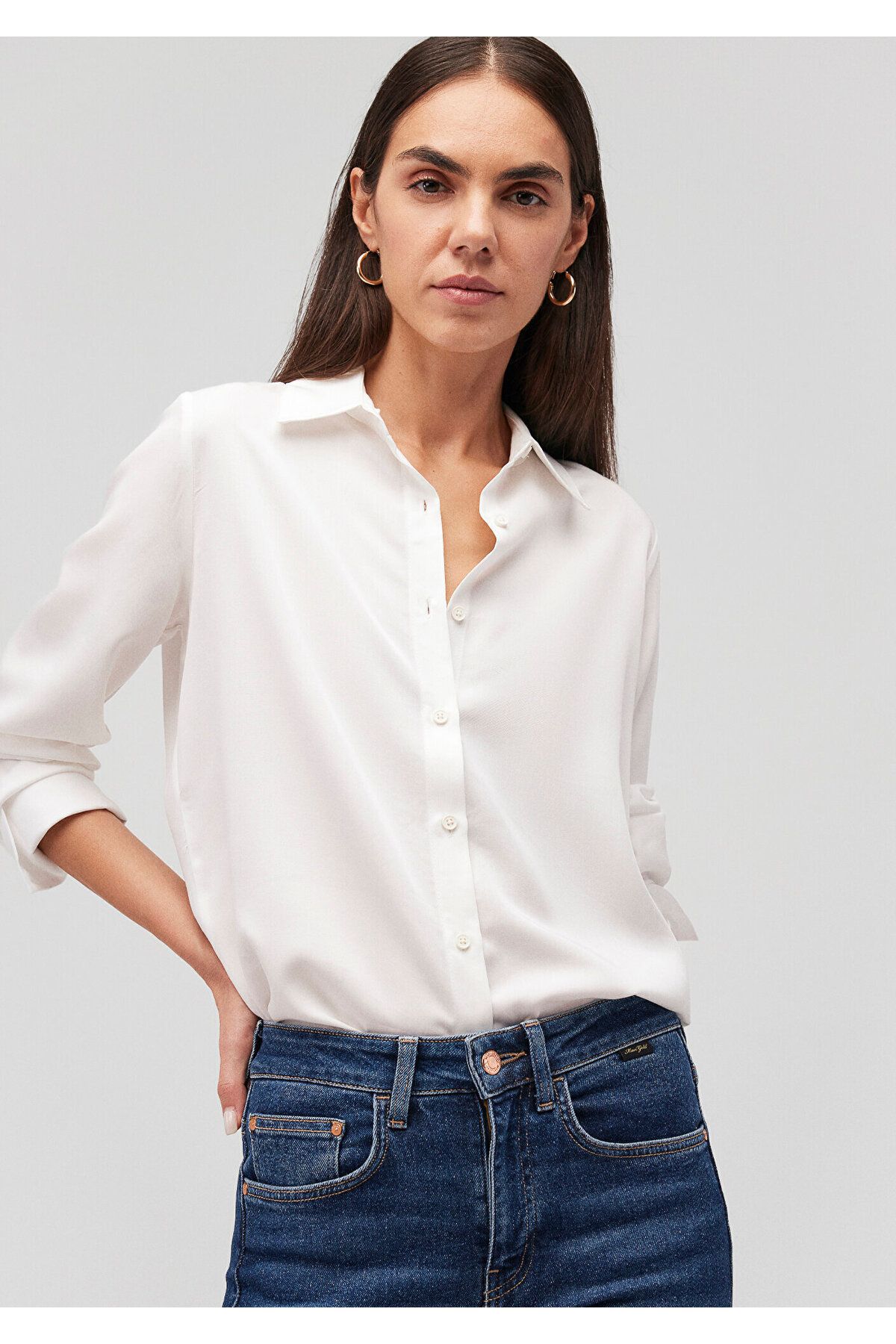 Lux Touch Tencel Tm Beyaz Lyocell Gömlek Regular Fit / Normal Kesim 1210890-70057 Lux Touch Tencel Tm Beyaz Lyocell Gömlek Regular Fit / Normal Kesim 1210890-70057