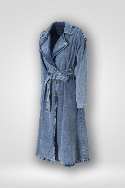 Kuşaklı Denim Trençkot Kuşaklı Denim Trençkot
