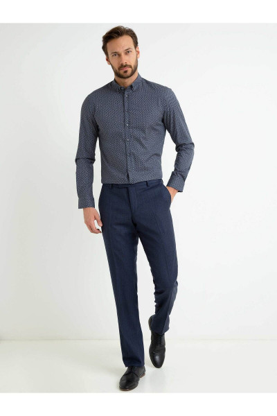 Lacivert Slim Fit Uzun Kollu Gömlek 50193011-VR033 Lacivert Slim Fit Uzun Kollu Gömlek 50193011-VR033