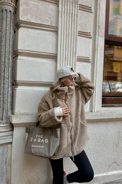 Teddy Fermuarlı Mont Kahve Teddy Fermuarlı Mont Kahve