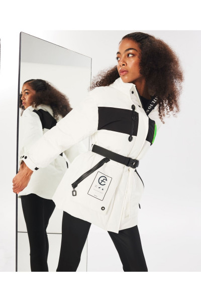 Patch aksesuarlı colorblock mont Patch aksesuarlı colorblock mont