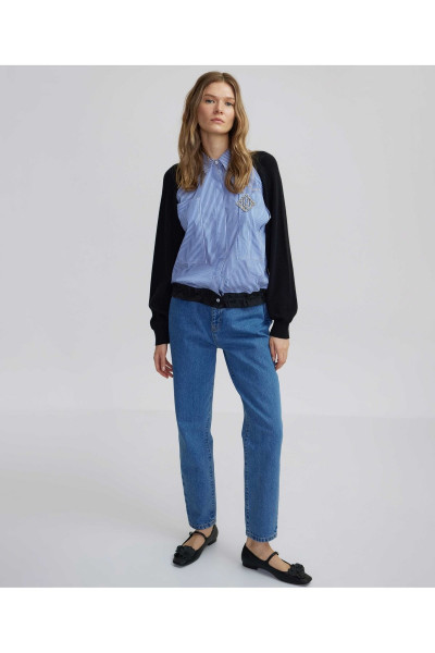 Triko mix çizgili gömlek Triko mix çizgili gömlek