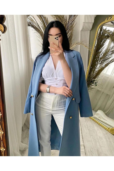 Karen Gold Düğmeli Kaşe Kaban Karen Gold Düğmeli Kaşe Kaban