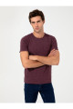 Bordo Bisiklet Yaka Slim Fit T-Shirt 50240270-VR014