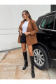 Kadın Süet Kumaş Astarlı Taba Blazer Ceket Kadın Süet Kumaş Astarlı Taba Blazer Ceket