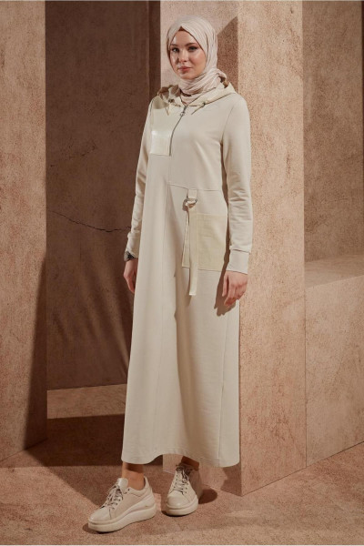 KAPÜŞONLU EŞOFMAN ELBİSE 44443 KAPÜŞONLU EŞOFMAN ELBİSE 44443