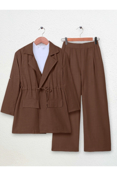 Kapaklı Tünel Köprülü Ceketli Keten Takım Kapaklı Tünel Köprülü Ceketli Keten Takım
