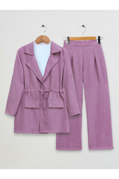 Kapaklı Tünel Köprülü Ceketli Keten Takım Kapaklı Tünel Köprülü Ceketli Keten Takım