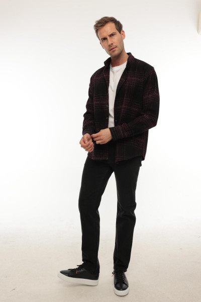 Siyah Çizgili Regular Fit Oduncu Gömleği- 2448 Siyah Çizgili Regular Fit Oduncu Gömleği- 2448