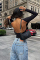 Kadın Siyah Sırtı Açık Basic Slim Body Kadın Siyah Sırtı Açık Basic Slim Body