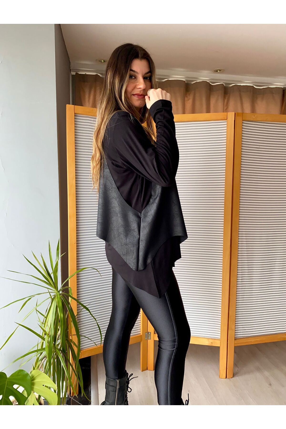 Suni Deri Yelekli İkili Takım Suni Deri Yelekli İkili Takım