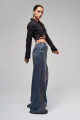 Kadın T.Kot Rengi Bronz ve Silver Taşlı Palazzo Fit Tasarım Denim Kadın T.Kot Rengi Bronz ve Silver Taşlı Palazzo Fit Tasarım Denim