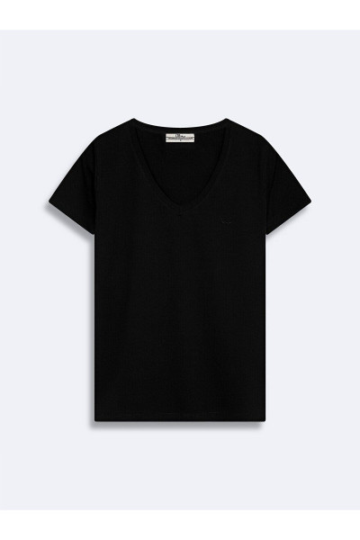 V Yaka Basıc Siyah T-shırt V Yaka Basıc Siyah T-shırt