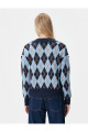 Oversize Kazak Polo Yaka Baklava Desenli Oversize Kazak Polo Yaka Baklava Desenli