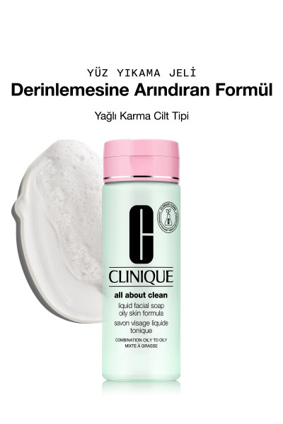 All About Clean™ Likit Yüz Temizleme Jeli - Karma/Yağlı Cilt Tipi (Tip3&4) - 200ml All About Clean™ Likit Yüz Temizleme Jeli - Karma/Yağlı Cilt Tipi (Tip3&4) - 200ml