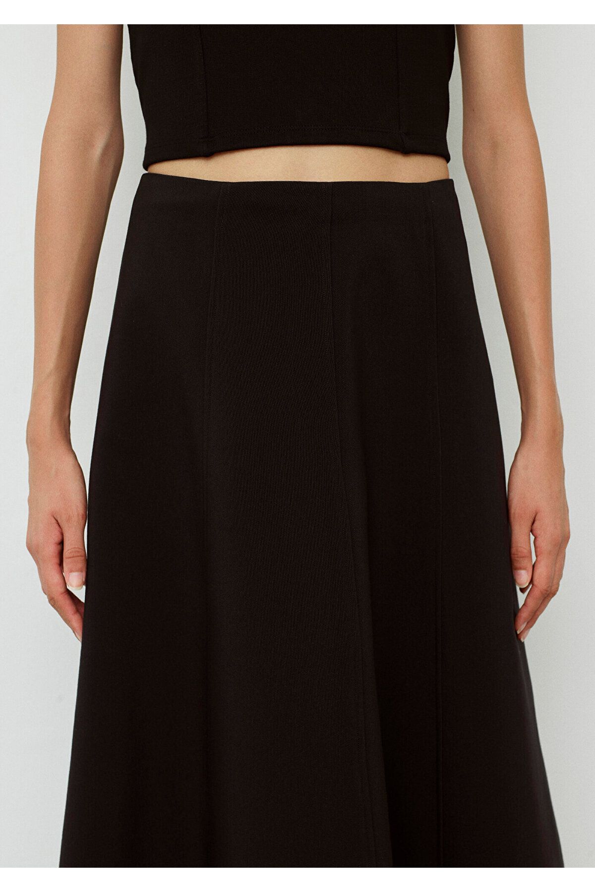 Siyah Midi Poplin Etek 1310565-900 Siyah Midi Poplin Etek 1310565-900