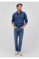 Ted Koyu Indigo Mavisi Denim Jean Gömlek Slim Fit / Dar Kesim 0210909-87935