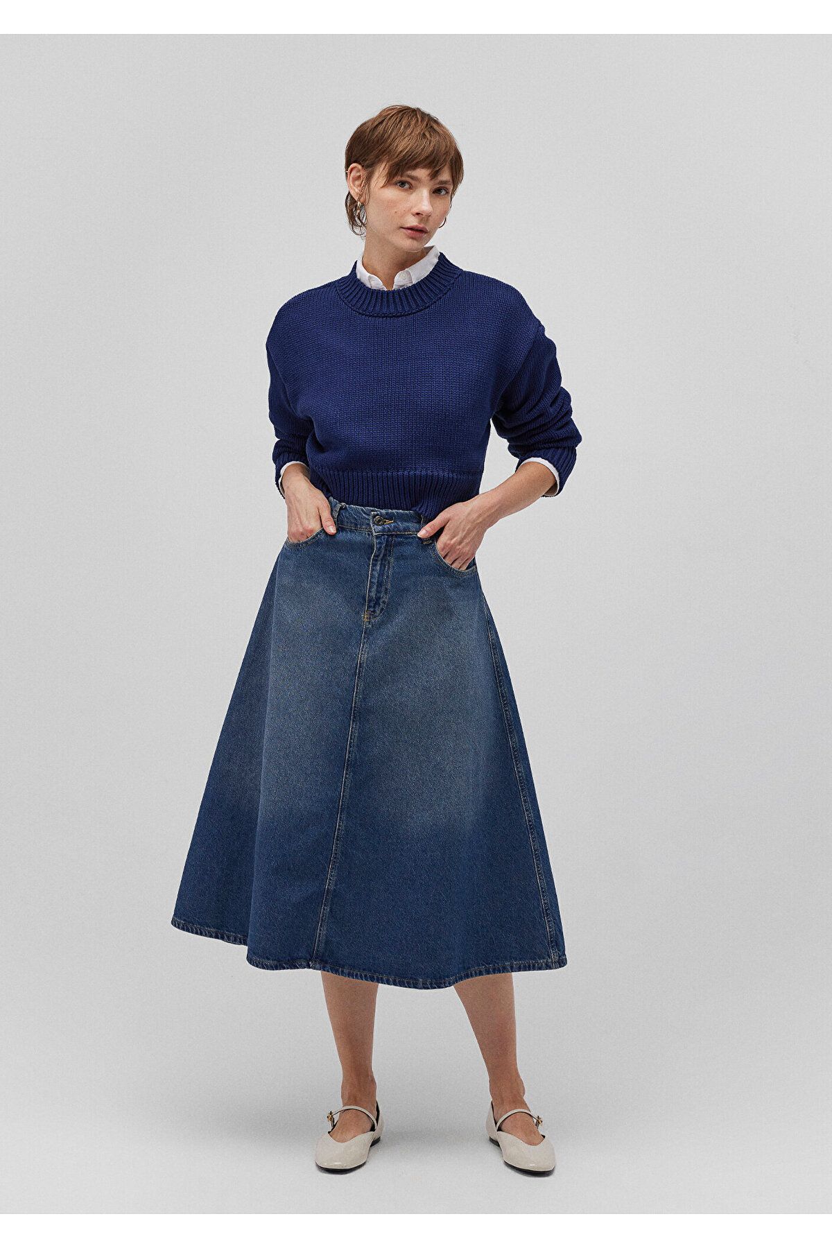 Midi Denim Etek 1310566-82052 Midi Denim Etek 1310566-82052