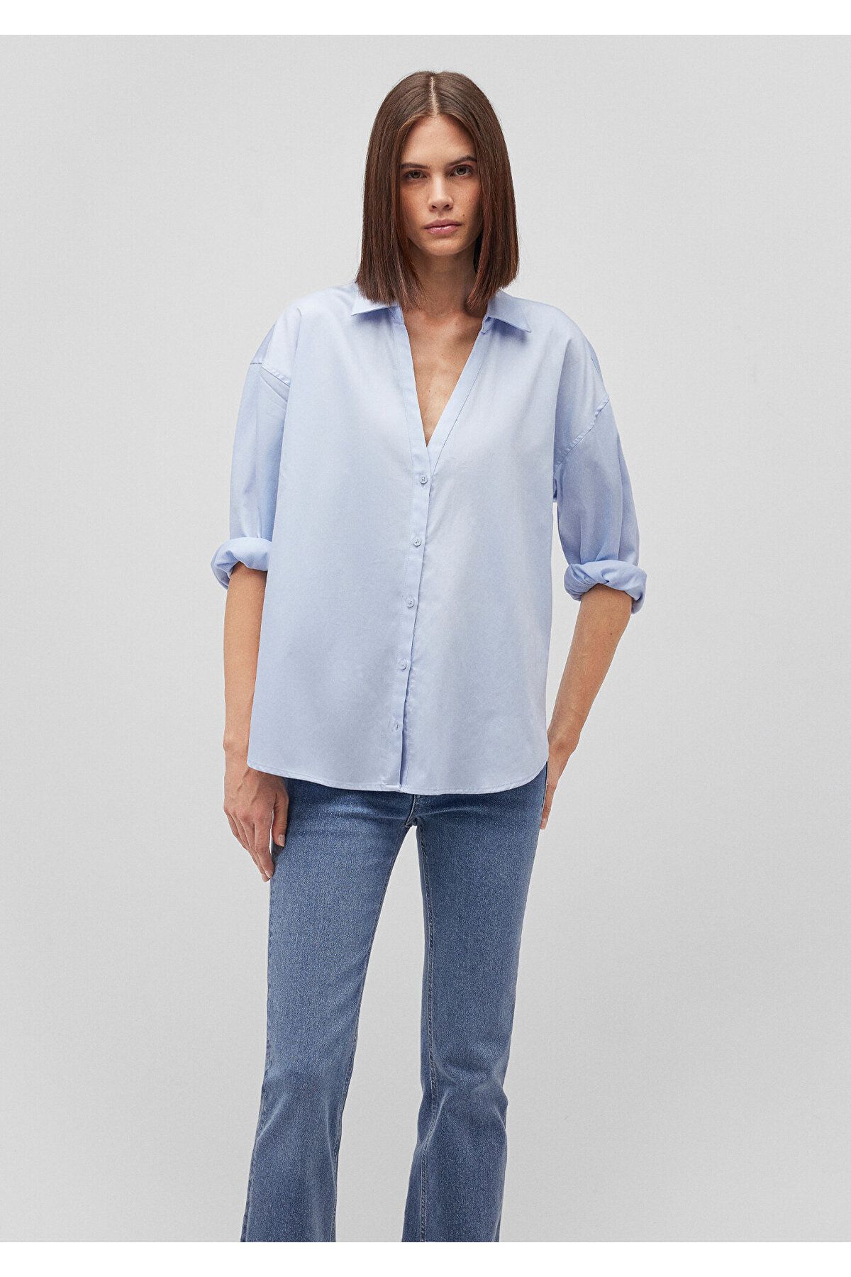Pamuklu Poplin Gömlek Loose Fit / Bol Rahat Kesim 1210885-70813 Pamuklu Poplin Gömlek Loose Fit / Bol Rahat Kesim 1210885-70813