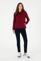 Kadın Bordo Basic Kapüşonlu Sweatshirt 50296931-vr014