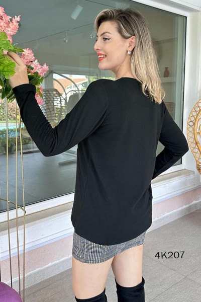 Yaprak Taş Baskılı Kaşmir Bluz 4K207 Yaprak Taş Baskılı Kaşmir Bluz 4K207