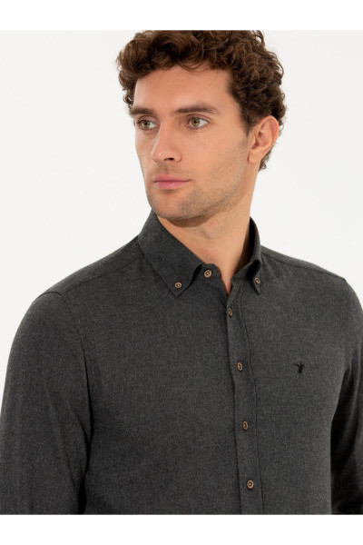 Siyah Slim Fit Uzun Kollu Gömlek 50256919-VR046 Siyah Slim Fit Uzun Kollu Gömlek 50256919-VR046