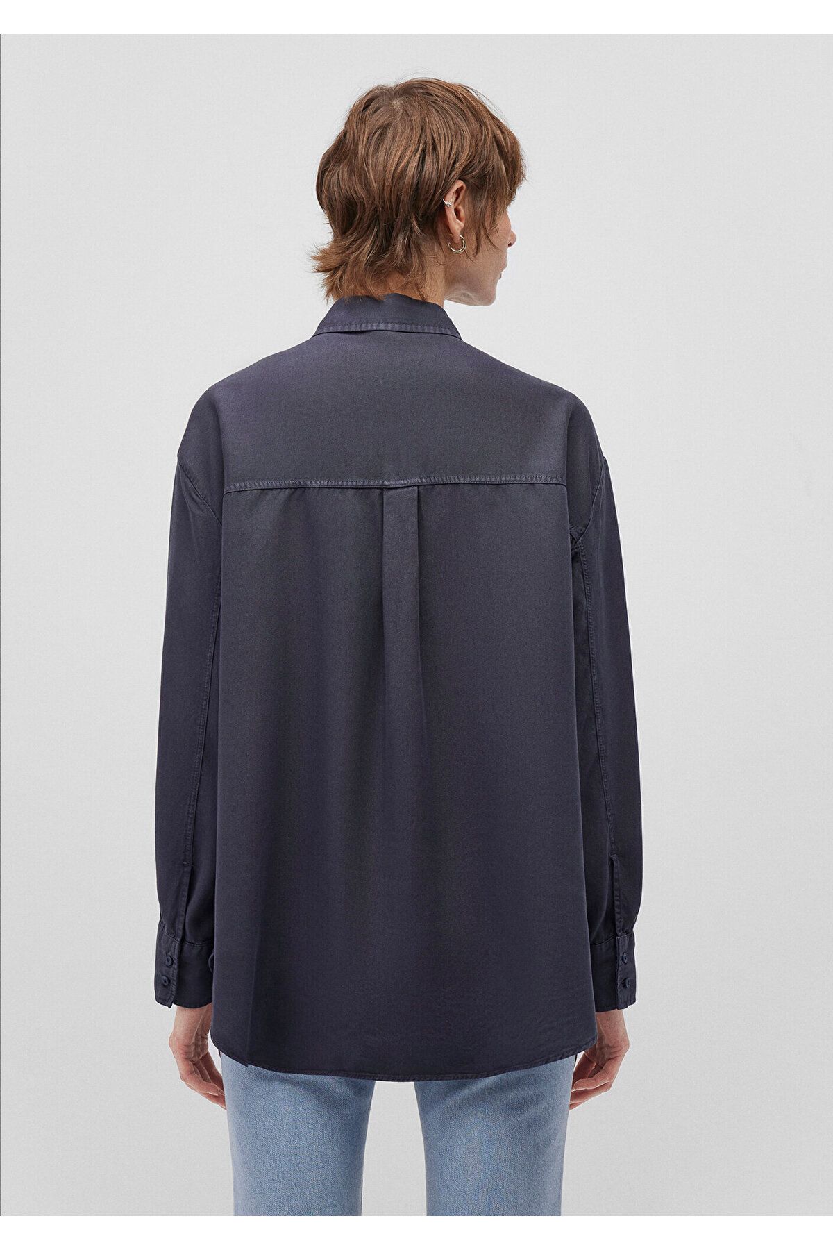 Lux Touch Tencel TM Mavi Lyocell Gömlek Oversize / Geniş Kesim 1210892-85315 Lux Touch Tencel TM Mavi Lyocell Gömlek Oversize / Geniş Kesim 1210892-85315