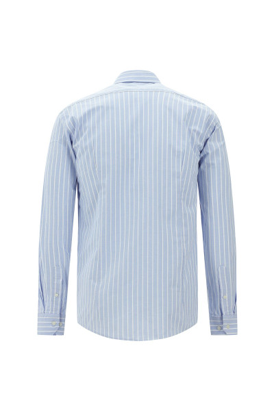 Uzun Kol Slim Fit Dar Kesim Çizgili Pamuklu Gömlek Uzun Kol Slim Fit Dar Kesim Çizgili Pamuklu Gömlek