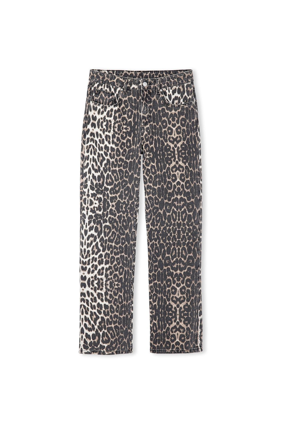 Leopar desen jean pantolon