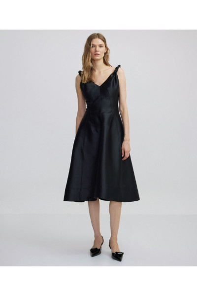 Volanlı midi elbise Volanlı midi elbise