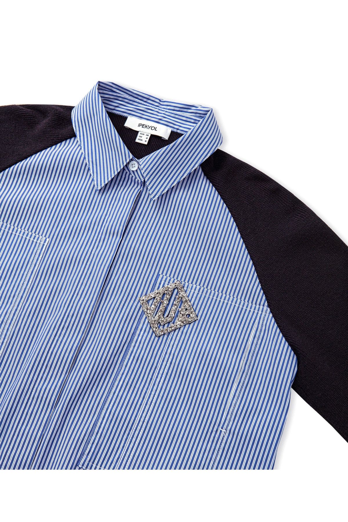 Triko mix çizgili gömlek Triko mix çizgili gömlek