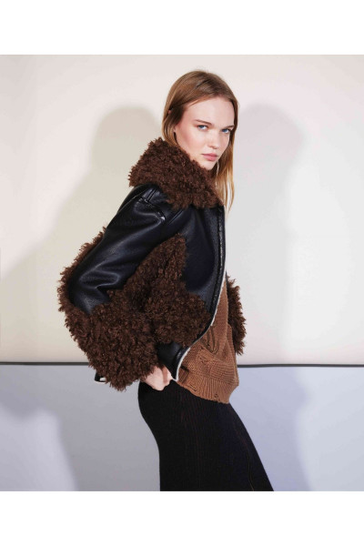 Suni Deri Ve Kürk Mıx Mont Suni Deri Ve Kürk Mıx Mont