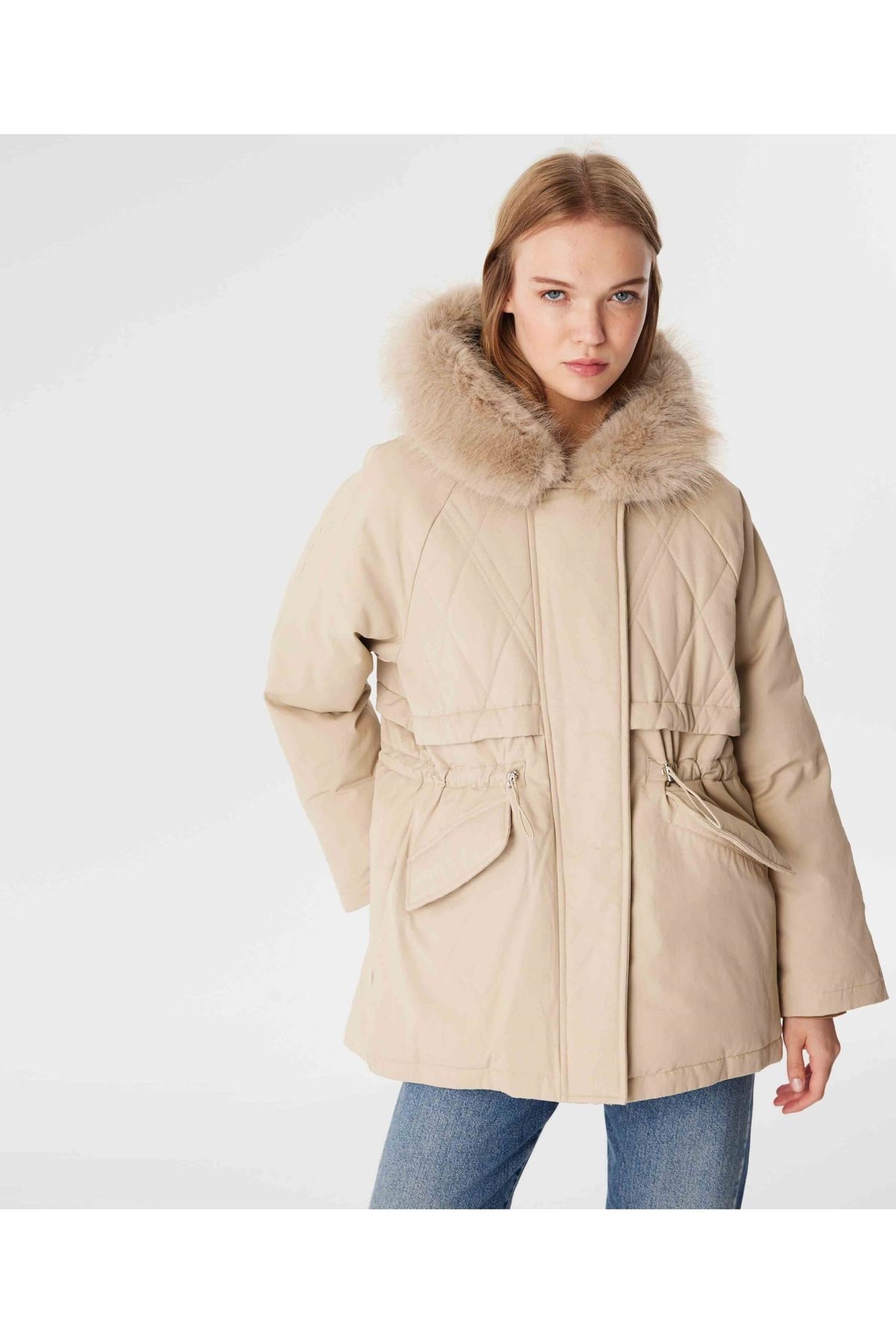 Kapitone detaylı mont Kapitone detaylı mont