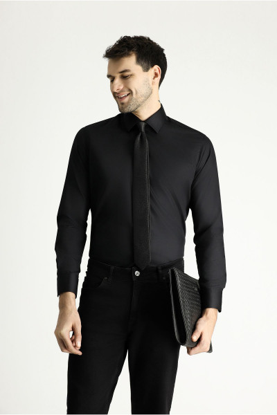 Uzun Kol Slim Fit Dar Kesim Non Iron Saten Pamuklu Gömlek Uzun Kol Slim Fit Dar Kesim Non Iron Saten Pamuklu Gömlek