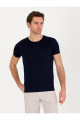 Lacivert Bisiklet Yaka Slim Fit Merserize T-shirt 50267666-VR033