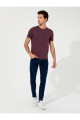 Bordo Bisiklet Yaka Slim Fit T-Shirt 50240270-VR014