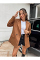 Kadın Süet Kumaş Astarlı Taba Blazer Ceket Kadın Süet Kumaş Astarlı Taba Blazer Ceket